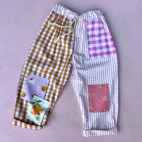 patchwork PLAY pants - pink gingham