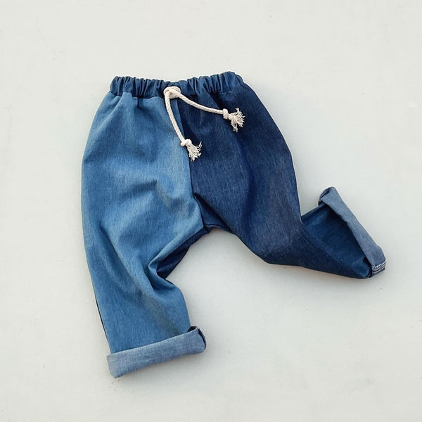 denim POP-ON PANTS