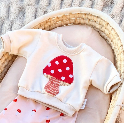 Cream MUSHROOM baby sweater