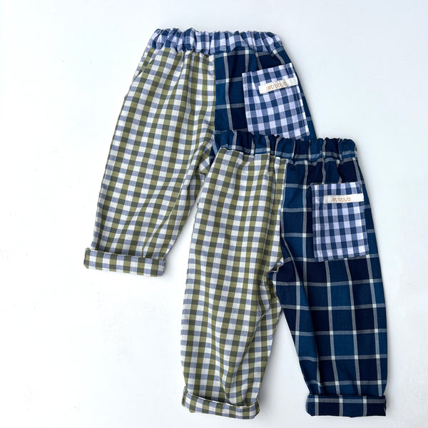 PLAY pants - green and navy gingham