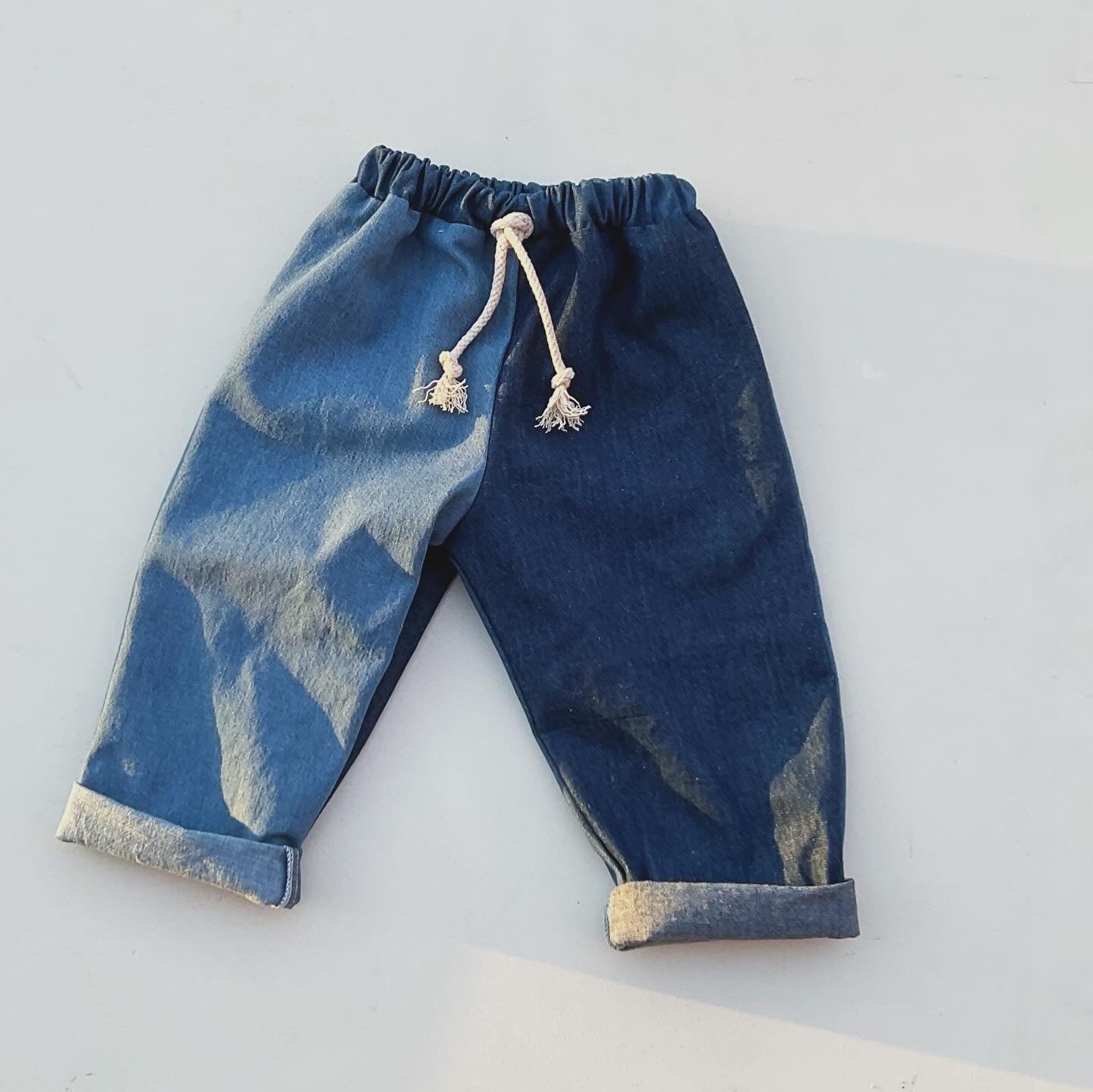 denim POP-ON PANTS