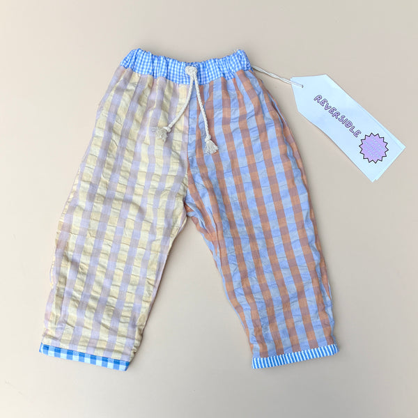 REVERSIBLE play pants - blue gelati stripe