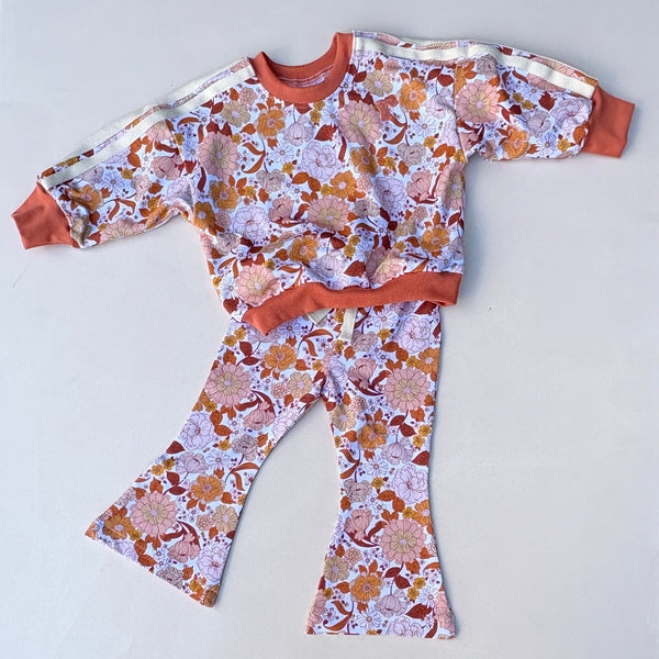 Retrobub sport sweater - cinnamon floral