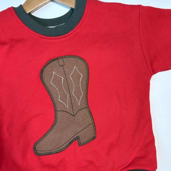 Red Cowboy boot sweater