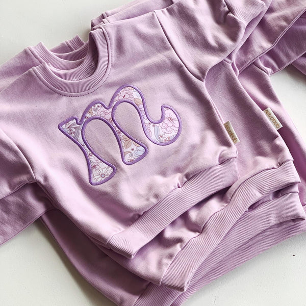 lilac CUSTOM LETTER SWEATER pre-order