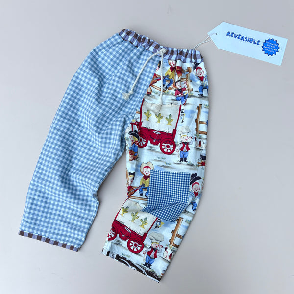 REVERSIBLE play pants - COWBOY & TOOLS