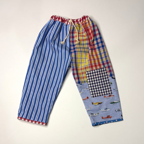 REVERSIBLE play pants -size 4 vintage airplanes