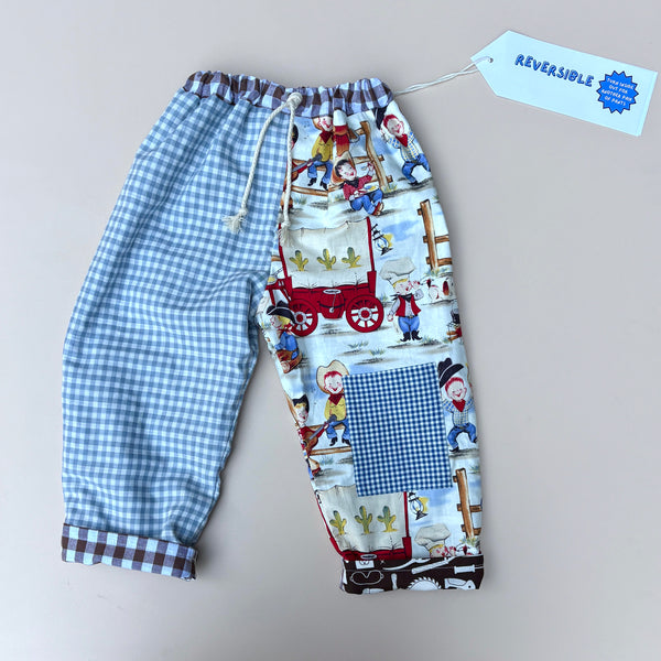 REVERSIBLE play pants - COWBOY & TOOLS