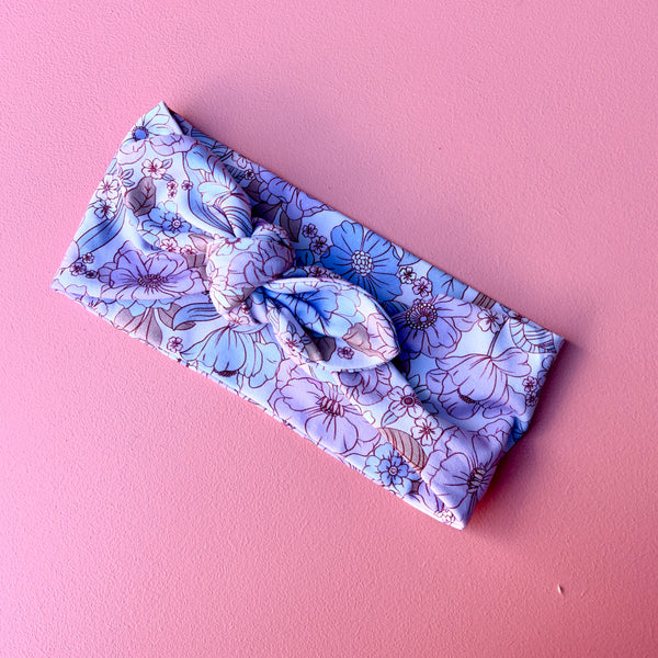 Lilac floral topknot headband
