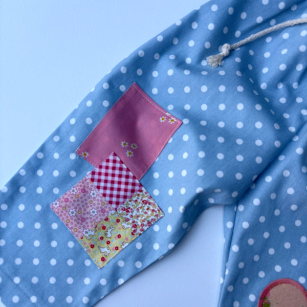 Spotty barrel leg patch pants
