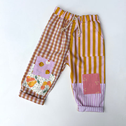 patchwork PLAY pants - pink and yellow