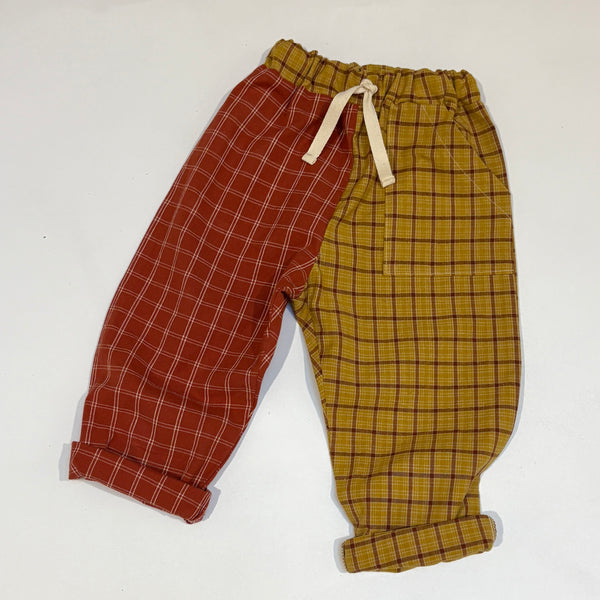 PLAY pants - mustard and brick plaid