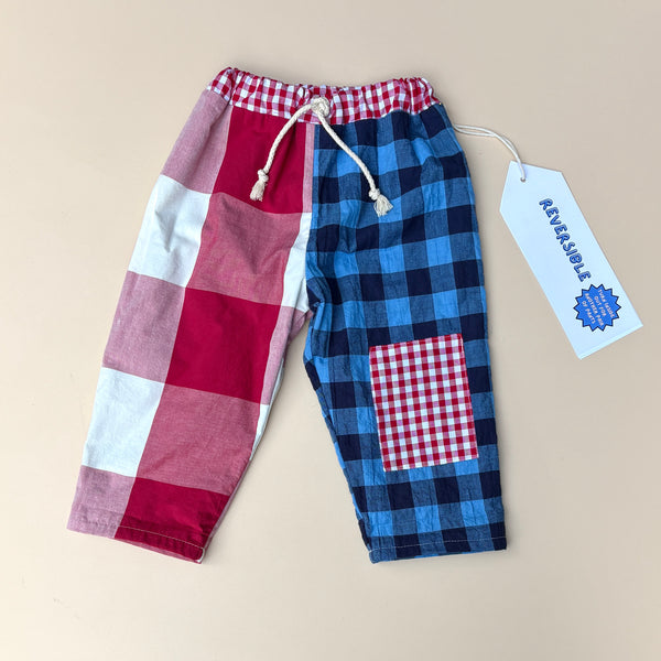 REVERSIBLE play pants - RED & BLUE