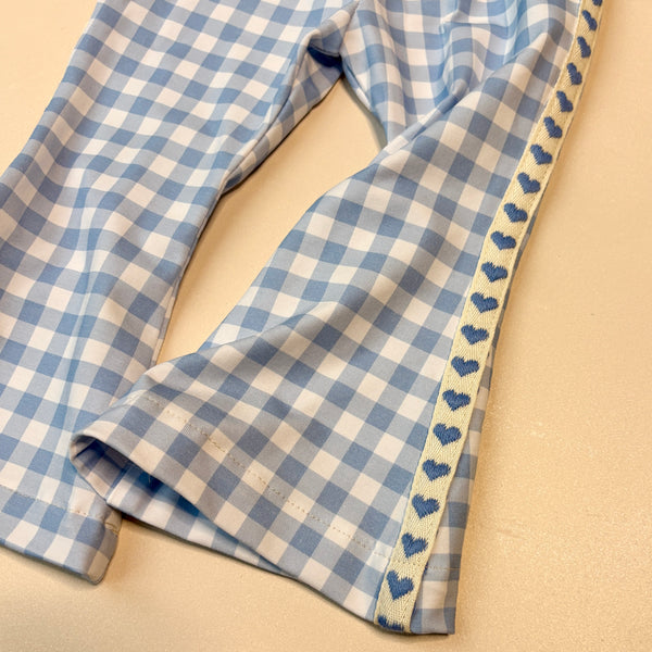 Gingham and hearts bell bottoms