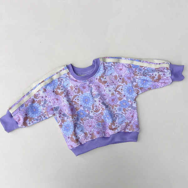 Retrobub sport sweater - lilac floral