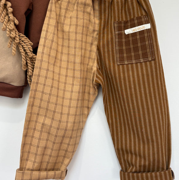 PLAY pants - brown windowpane check