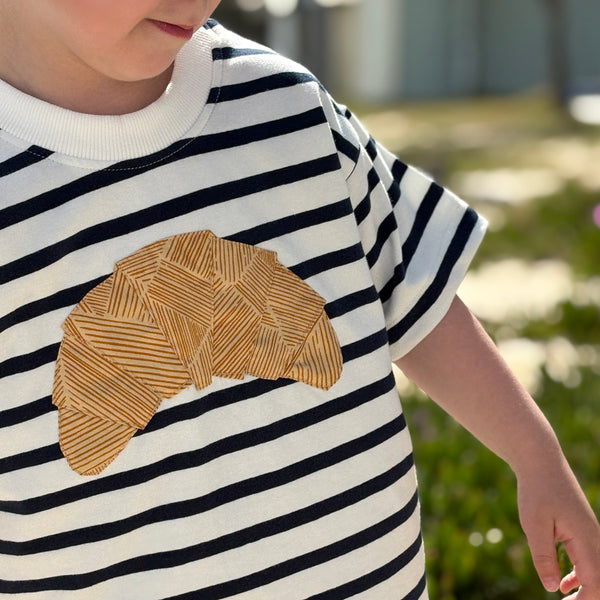 CROISSANT navy stripe tee - sizes 1-5