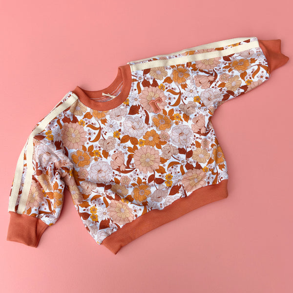 Retrobub sport sweater - cinnamon floral