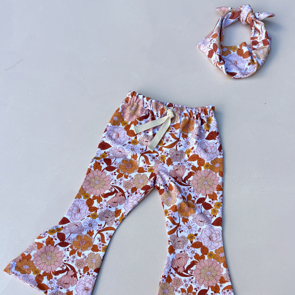 Cinnamon floral topknot headband