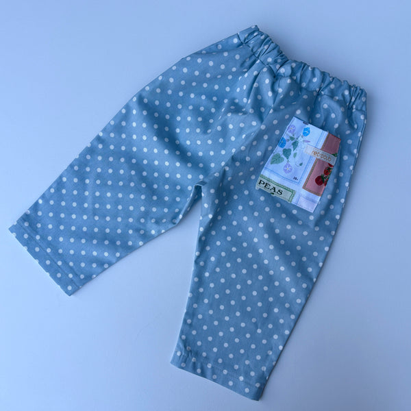 Spotty barrel leg patch pants