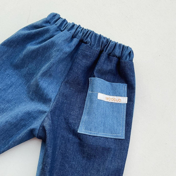 denim POP-ON PANTS