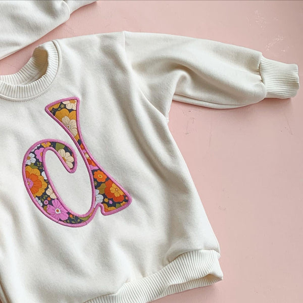 cream CUSTOM LETTER SWEATER pre-order