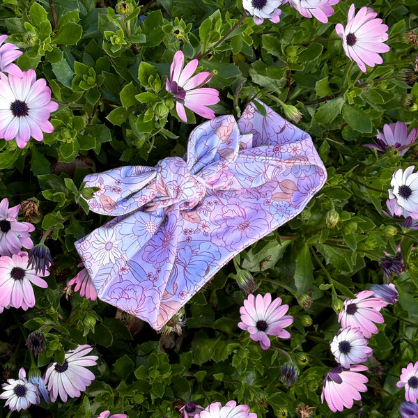 Lilac floral topknot headband