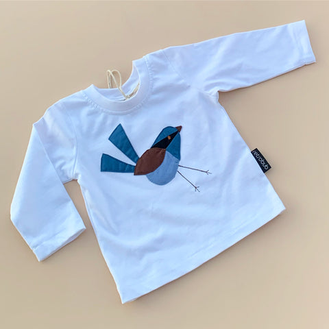 FAIRY WREN  baby long sleeve top