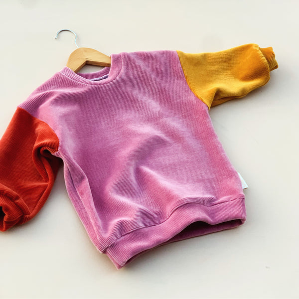 VELOUR RIB baggy jumper - Berry PLUM