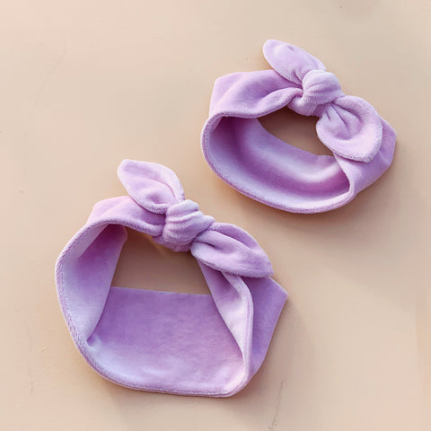 VELOUR lavender topknot