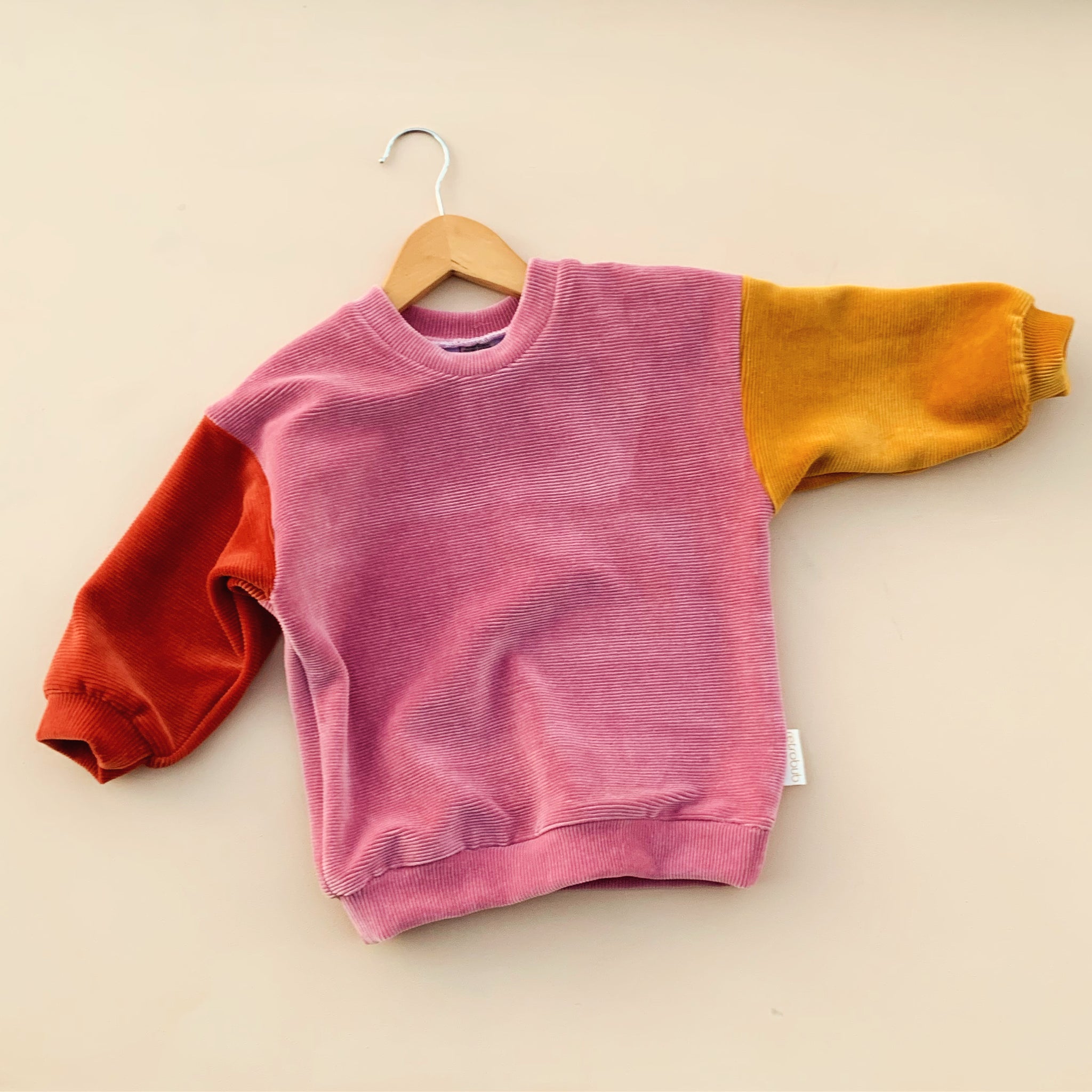 VELOUR RIB baggy jumper - Berry PLUM