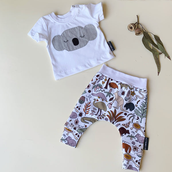 KOALA BUSHLAND harem leggings white